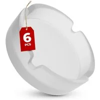 Praknu Aschenbecher Aschenbecher Glas Matt Rund - 6er Set - Spülmaschinenfest - Stapelbar, Stapelbar - 4 Ablagestellen - Spülmaschinenfest - Rund 11cm
