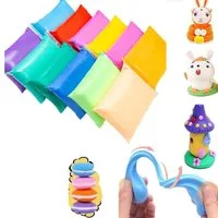 Wisam Knete Lufttrocknende Magische Knete für Kinder Modellierwerkzeug 12 Farben (Spar-Set, 12 Farben, 3 Modellierwerkzeuge, lufttrocknende Knete)