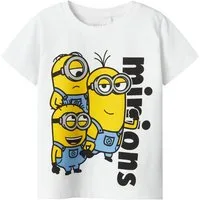 Name It T-Shirt Mädchen mit Minions Print Bright White 104 mit lizensiertem Print