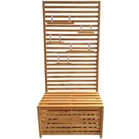 Divit Aufbewahrungsbox Gartentruhe mit Regalen GR1 Gartenbank Pflanzregal