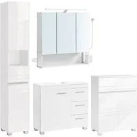 VASAGLE Badmöbel-Set Badezimmerschrank, (4er Set), verstellbare Ablagen