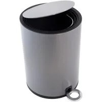 Euroshowers GmbH Kosmetikeimer Poppis Mattgrau 3 Liter mit Pedal, mit Pedal und soft-close Deckel