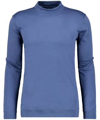 RAGMAN - Pima-Shirt mit Bund, Langarm Rauchblau - Gr. - 3XL