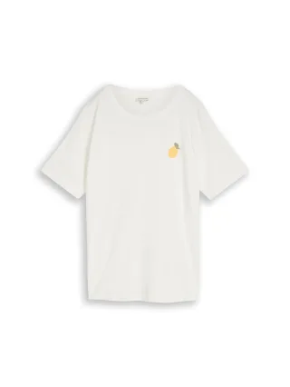 Tom Tailor - Plus Size - T-Shirt mit Häkel-Detail whisper white - Gr. - 50