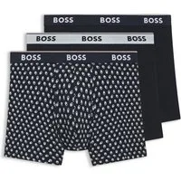 BOSS Boxershorts (Packung, 3-St) längeres Bein, anliegend, aus Stretch-Baumwolle