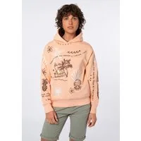 SUBLEVEL Kapuzenpullover Kapuzenpullover mit Aufdruck Sweater mit Kapuze, seitliche Eingrifftaschen