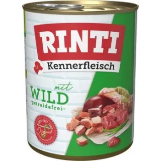 RINTI Kennerfleisch Nassfutter Hund, Adult, Dose, Wild 12x800 g