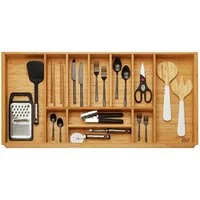 SO-TECH® Besteckeinsatz Bambus Besteckkasten ORGA-BOX 3 für Nobilia-Küche ab 08/2012, für 100er Schublade (473 x 897 mm) mit 11 Fächern