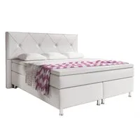 inter Boxspringbett Oxford 180x200 cm mit 7-Zonen Taschenfederkermatratzen und Topper (180x200 cm, Weiß mit 7 Zonen Taschenfederkernmatratzen und Topper), Taschenfederkern-Komfort, gepolstertes Kopfteil, inklusive Matratzen