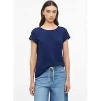 s.Oliver Kurzarmshirt T-Shirt Flammgarn-T-Shirt mit Rollkante