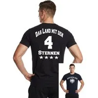 coole-fun-t-shirts Print-Shirt Deutschland Fan T-Shirt 4 Sterne WM Fußball Adler Schwarz Herren Fussball T-Shirt Deutschland Herren S - 5XL