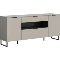 Home affaire Sideboard ADIO, Breite 185cm, 2 Türen, 1 Schubkasten, 1 Klappe, mit Metall-Kufen (1 St), Highboard, Kommode, Lowboard, Schrank, Wohnzimmerschrank, Anrichte