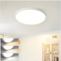 Nettlife LED Deckenleuchte Flach 15W 3000K Warmweiß 18cm Rund Ultradünne Deckenlampe Schwarz, Dimmbar, LED fest integriert, Warmweiß, 3000K lampe für Küche Flur