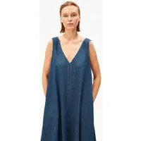 Armedangels Jeanskleid DENIM V-NECK Bio-Baumwoll Mix V-Ausschnitt