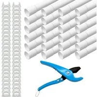 ARLI Leerrohr Installationsrohr M16 M20 M25 M32 PVC mit 40 50 25 20 Klemmschellen, (Set, 24-tlg), Elektrorohr, gemufft M20 – 24 Meter (24 Stangen à 1 m) mit 50 Klemmschellen starr