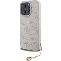 Guess Handyhülle GUESS Case iPhone 16 Pro Max Charm Hülle pink m.Anhänger