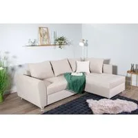 COLLECTION AB Ecksofa Jana L-Form, B: 220 cm, Bettfunktion, Bettkasten & 1 Zierkissen, Federkern