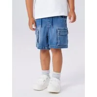 Name It Cargoshorts coole Jeansshorts NMMBEN BAGGY DNM L SHORTS 8610-TO NOOS (Cargotaschen, Baggy Fit, verstellbarer Bund, elastisches Bündchen) Denim Materialmix mit Stretch