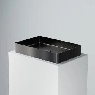 Steinberg Serie 442 Waschtisch Aufsatzbecken aus Edelstahl, gunmetal, 442 7110 GM 442 7110 GM