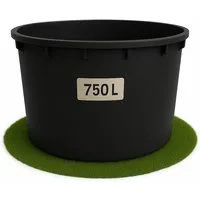 ONDIS24 Regentonne Regenfass XXL Regenwassertank aus schwarzem Kunststoff, 750 l, Robust & UV-Beständig