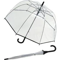 Impliva Stockregenschirm Falconetti® Automatik Glockenschirm transparent, durchsichtig, der perfekte Schutz für die Frisur
