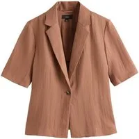 Next Jackenblazer Kurzärmeliger Relaxed Fit Blazer in Knitteroptik (1-tlg)