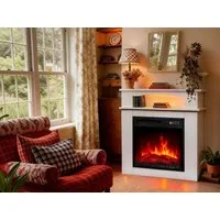 HOMAVO Elektrokamin mit Schrank, 18" 900W/1800W Elektrokamin mit Heizung, 3D-Flammeneffekt