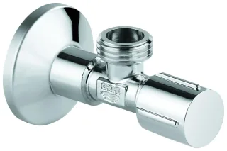 Grohe Eckventil 22043 1/2x1/2'' Rosette Metallgriff selbstd. Anschlussgew. chrom, 22043000 22043000