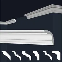 marbet design Stuckleiste E-42, 50 Meter / 25 Leisten, XPS Styropor weiß - Deckenleisten Deckenabschlussleisten E-Leisten - (50 Meter / 25 Leisten E-42)