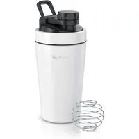 Arendo Protein Shaker Edelstahl Eiweißshaker 500 ml, verschließbar, bruchfest, BPA-frei, Edelstahl, auslaufsicher, spülmaschinengeeignet, mit Tragegriff und Mixball