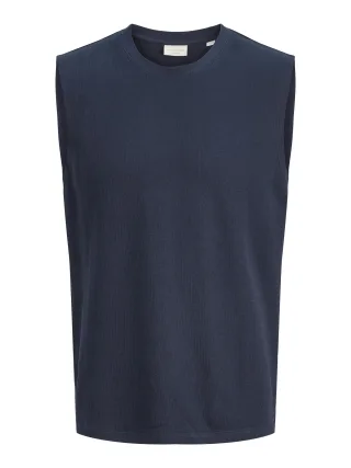 JACK&JONES - JORHYERES SLEEVELESS TEXTURE TEE Sky Captain - Gr. - XL