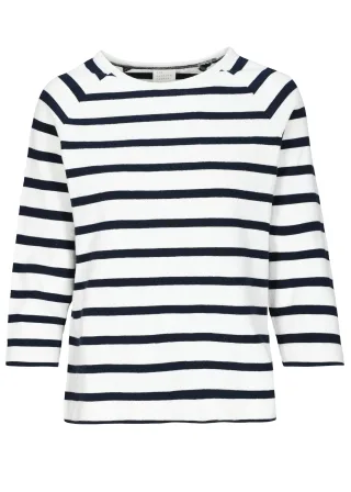 THE FASHION PEOPLE - Sweater structured 3/4 sleeve night blue stripe - Gr. - S