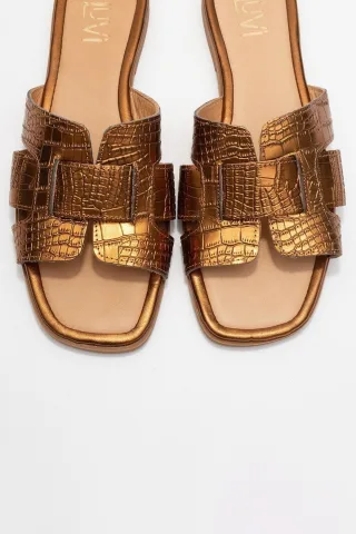 Notre Leder Slide Sandale