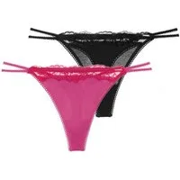 Dorina Tanga Origins Shiny Micro (2er Pack) mit Spitze, mit Logo, glänzend, bequem, weich, elastisch