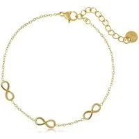 Made by Nami Edelstahlarmband Damen Gold mit Unendlichkeitszeichen aus Chirurgischem Edelstahl, Valentinstag Geschenk für Sie Geschenke für Frauen