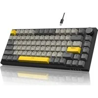 AJAZZ AK820 Mechanische Tastatur mit Knopf,75% ANSI-Layout Gaming-Tastatur (81 keys, improved seal assembly, hot-swap)