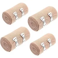 LuxusKollektion Bandage Elastische Bandage Wrap 4er-Pack mit 8 Clips – Knie Knöchel Handgelenk