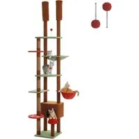 Purpurra Kratzbaum Höhenverstellbar mit Blättern/Champignon, Hängematte, 135/ 230 cm
