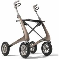 byACRE ApS Rollator byACRE Carbon Overland Rollator metallic-braun luftbereift, für unebenes Gelände, Große Luftreifen, Carbonrahmen