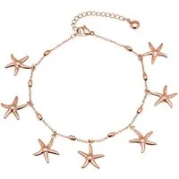 Unique Fußkette Fußkette mit Seesterne Edelstahl roségold A5027