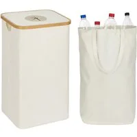 relaxdays Flaschensammler Pfandflaschen-Sammelbehälter 100 L, Beige, 100 L