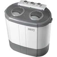 Camry Waschschüssel CR 8052 Mini Waschmaschine mit Schleuder, 3 kg Kapazität, tragbare Camping Waschmaschine, Reisewaschmaschine, Weiß Grau