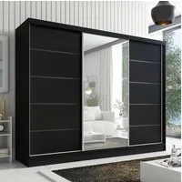 A&J MöbelLand GmbH Schiebetürenschrank AURELIA 2 mit 3 Schubladen und Spiegel (TOP ANGEBOT! Geräumiger Schrank mit einer Breite von 200 cm und Spiegel, ideal zur Aufbewahrung von Kleidung und Accessoires. 3 Schubladen und viel Stauraum. TOP PRODUKT! 
