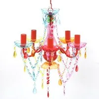 vidaXL Kronleuchter Kronleuchter 5 Glühbirnen Mehrfarbig, Kronleuchter 5 Flammig Acryl Lüster Vintage Style Multi-Farben