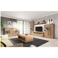 Lomadox Wohnzimmer-Set TURDA-83, (Mega-Spar-Set, 6-St., 6-tlg), Grandson Nb. mit LED Beleuchtung 320/104/50 cm