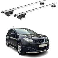 OMAC Dachträger Alu für Nissan Qashqai J10 J11 2007-2021 5 türig Silber ABE 2 tlg (2-St), Wasserbeständig,Abnehmbar,Multifunktional,Leichtgewichtig