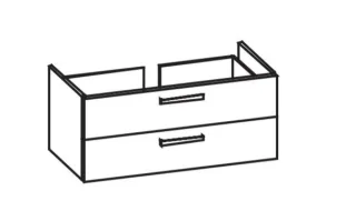 Artiqua 411 Waschtischunterschrank für Vero 045412 mit 2 Armaturbohrungen Weiß Matt Select, 411-WU2L 411-WU2L-D25-7161-171