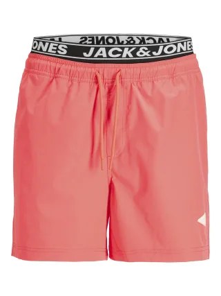 JACK&JONES - JPSTMAUI SURF DOUBLE WB SWIM SHORTS REG Hot Coral - Gr. - M