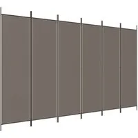 vidaXL Raumteiler 6-tlg. Paravent Anthrazit 300x220 cm Stoff, 1-tlg.