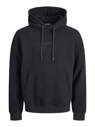JACK&JONES - JCOPOINT SWEAT BADGE HOOD BF black - Gr. - L
